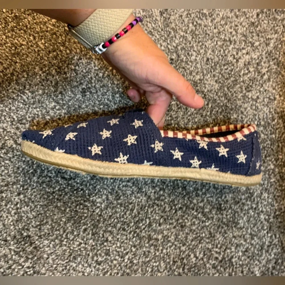 Toms Espadrille Flats - Red, White & Blue
